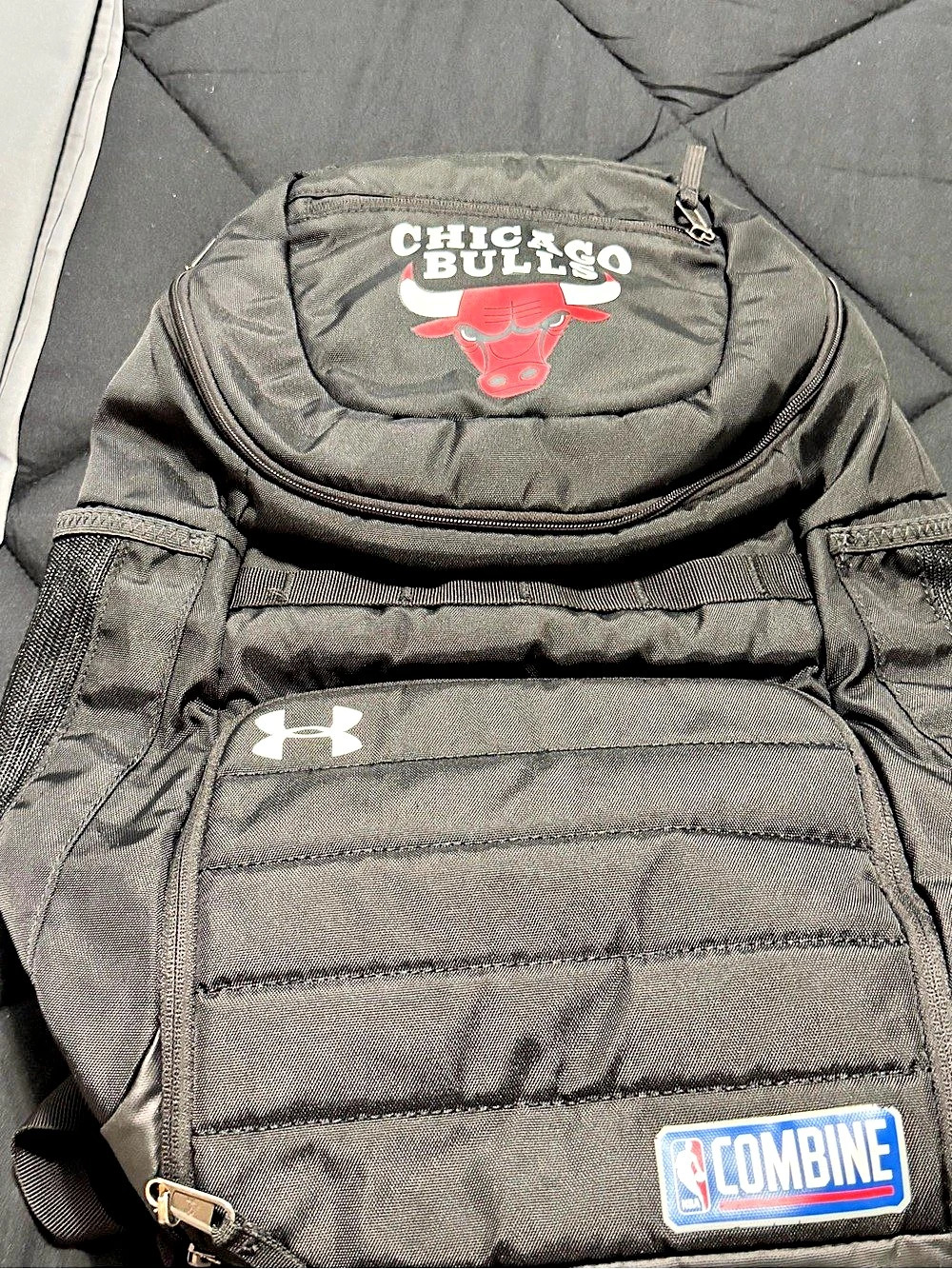 Under Armour NBA Combine Chicago Bulls Backpack Black & White